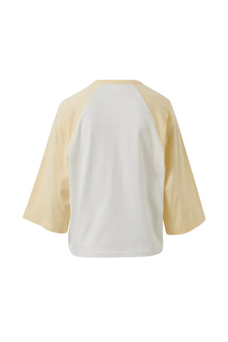 Rileigh Raglan Tee - Warm White/Butter
