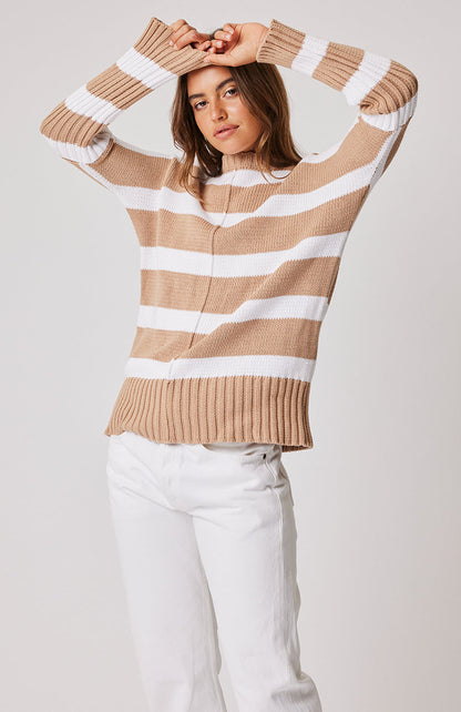 Ariel Knit Sweater - Maple/White