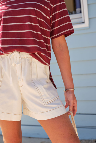 Darcy Relaxed Everyday Short - New Ecru, back