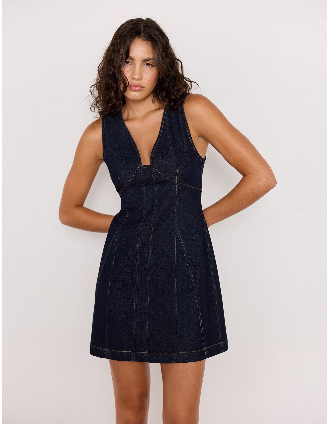 RAYA DENIM MINI DRESS