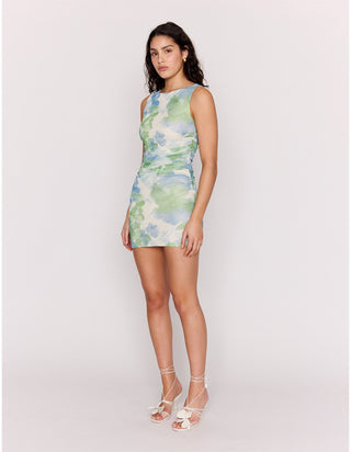 Carrie Watercolour Mesh Mini Dress