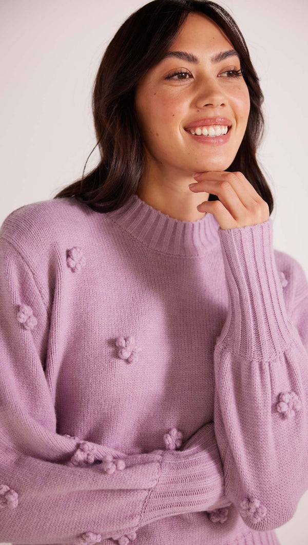 Daisy Flower Knit - Lilac