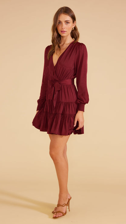 Adeline Mini Dress -  Wine