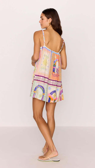 Babydoll Mini Dress in Multicolour Print