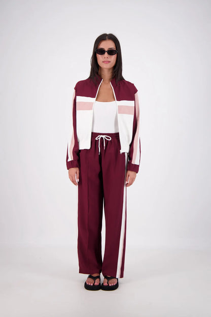 Cassis Funnel Neck Jacket | Plum/Pink