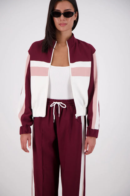 Cassis Funnel Neck Jacket | Plum/Pink