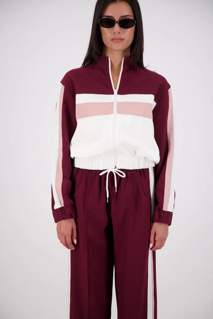 Cassis Funnel Neck Jacket | Plum/Pink