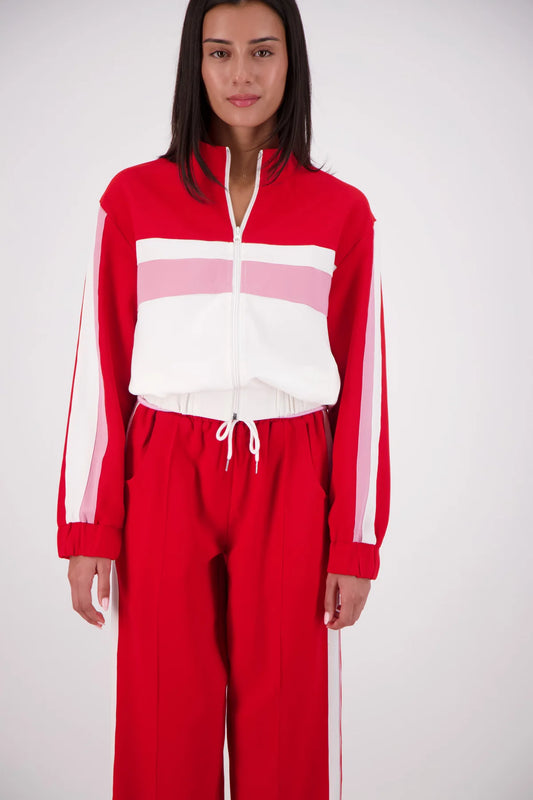 Cassis Funnel Neck Jacket Red/Pink