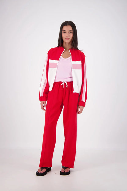Cassis Funnel Neck Jacket Red/Pink
