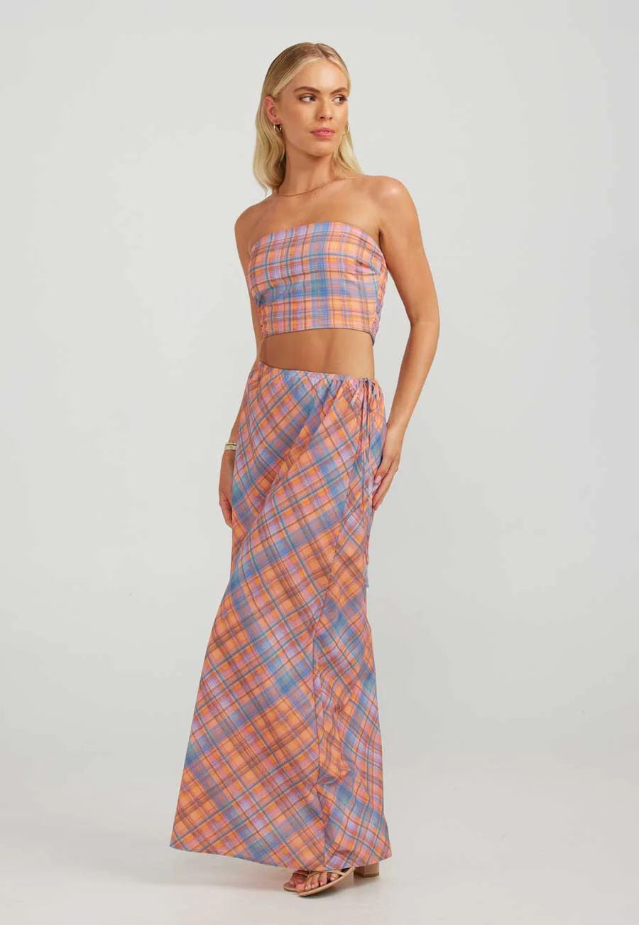 Bethany Maxi Skirt | Peachy Check