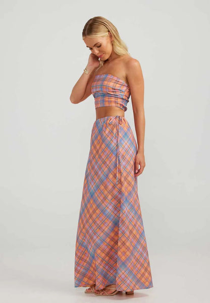 Bethany Maxi Skirt | Peachy Check