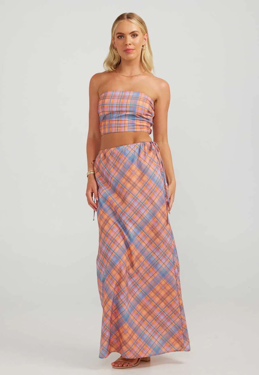 Bethany Maxi Skirt | Peachy Check