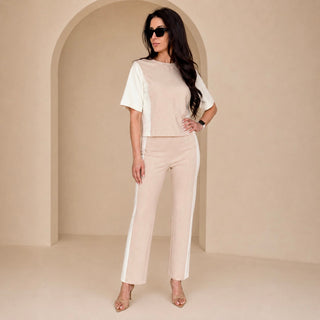 The Tee Suit — Coconut Oatmeal, side