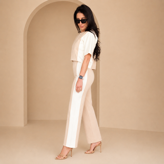 The Tee Suit — Coconut Oatmeal, front