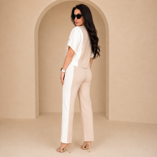 The Tee Suit Pant — Oat Cream, back