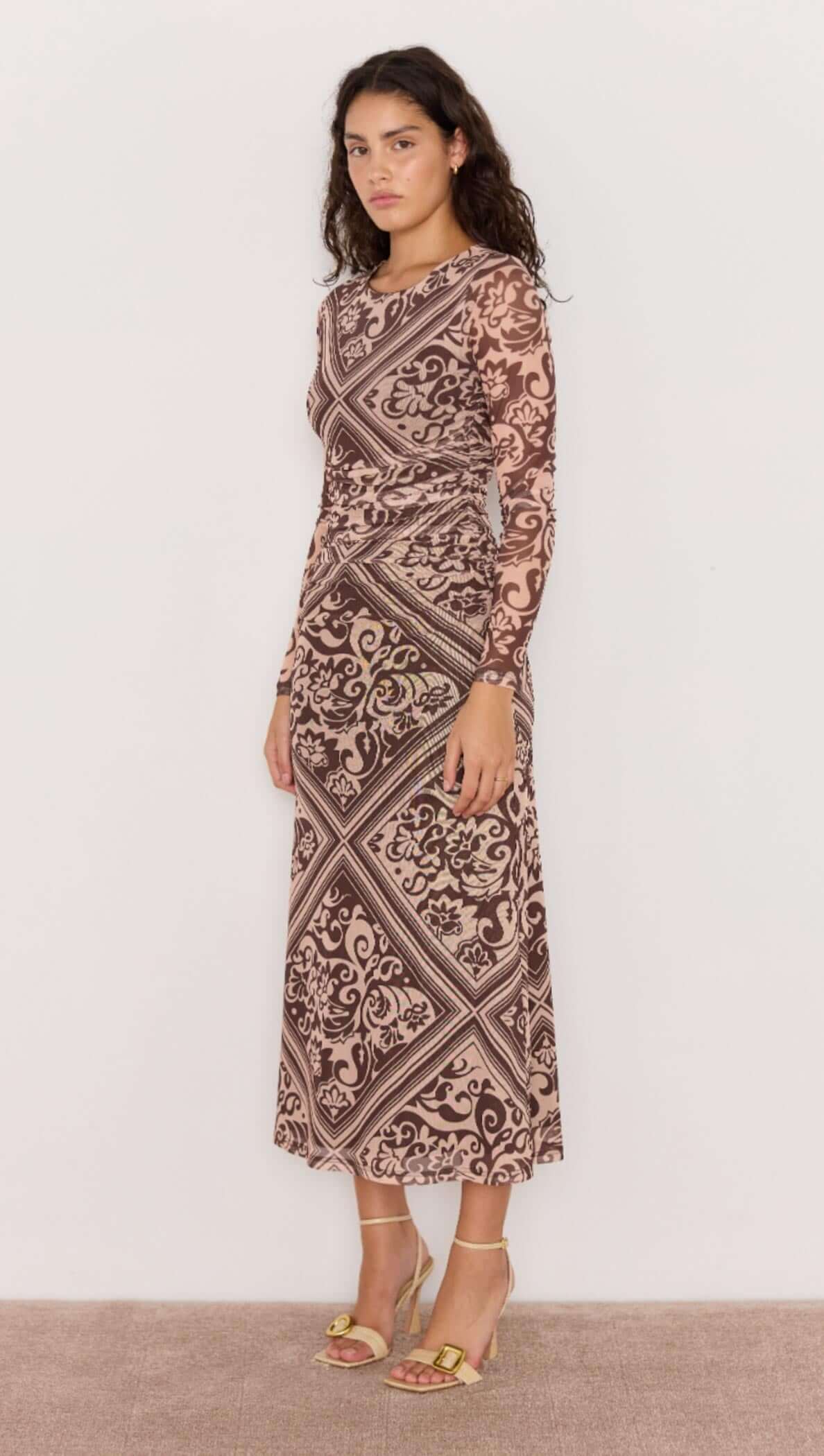 LUMI MESH MIDI DRESS
