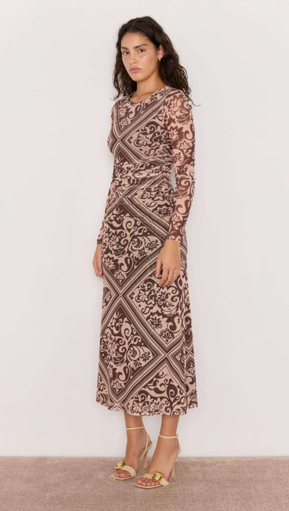 LUMI MESH MIDI DRESS