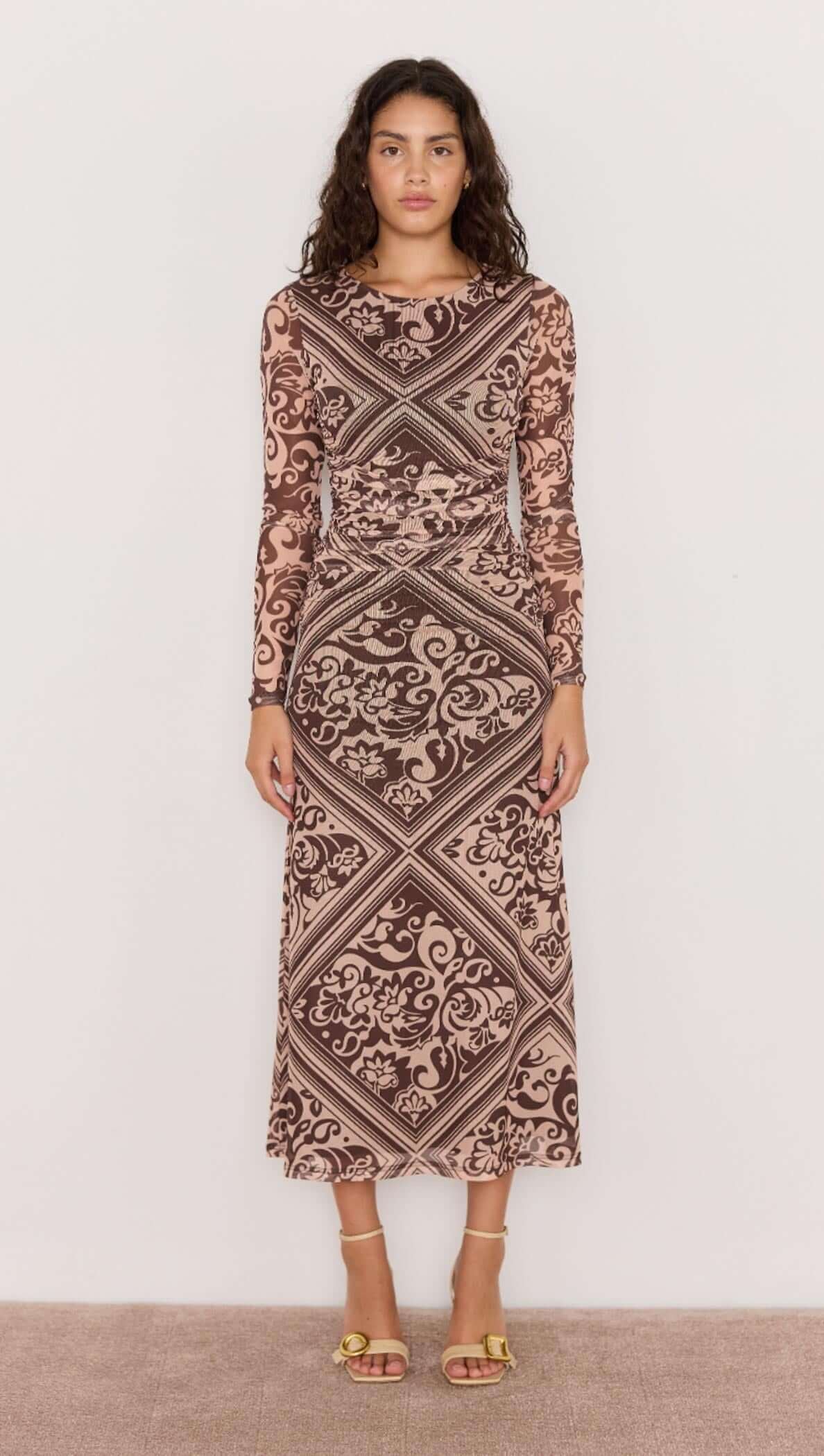 LUMI MESH MIDI DRESS