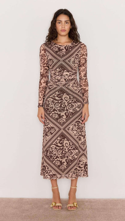 LUMI MESH MIDI DRESS