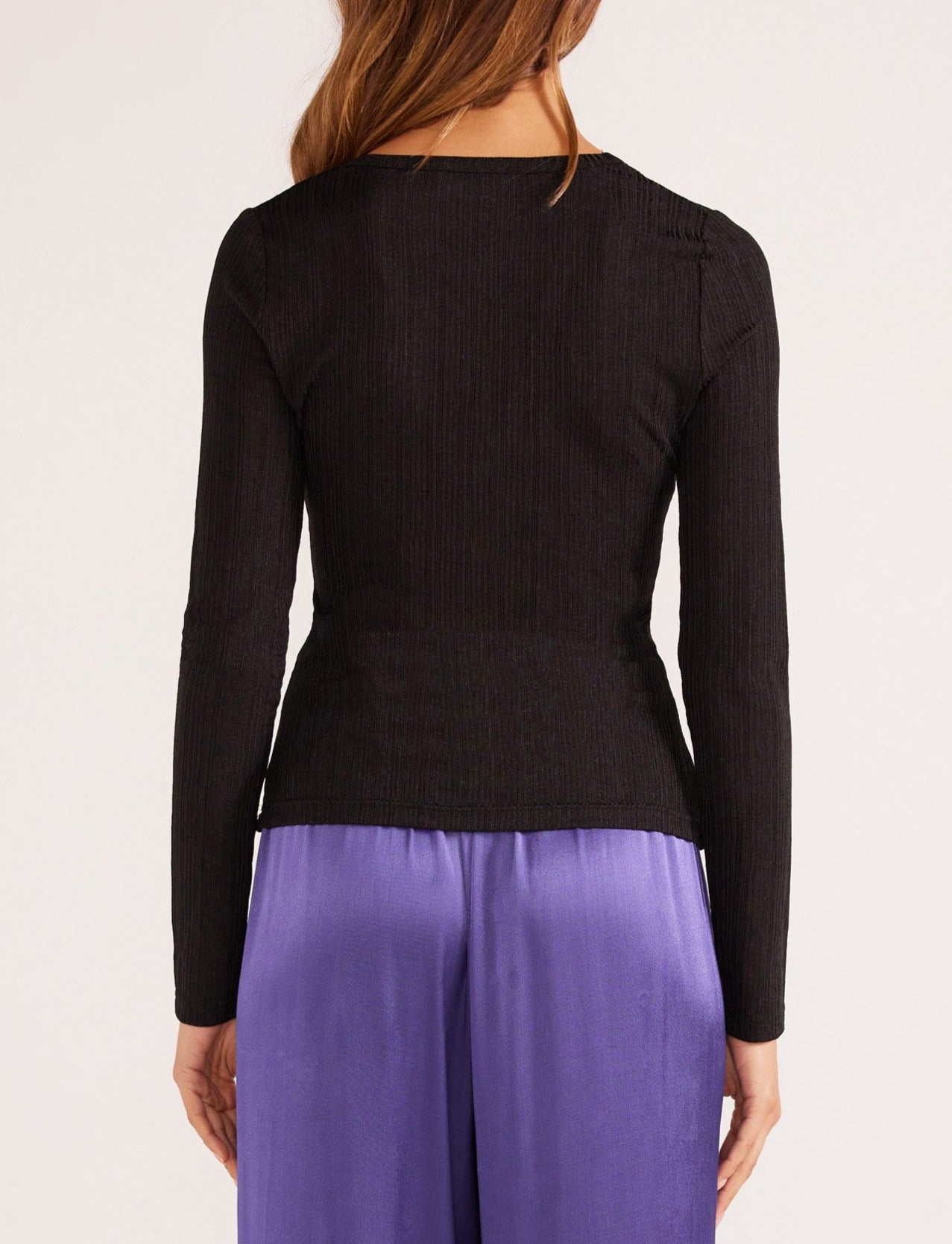 Mia Long Sleeve Top - Black