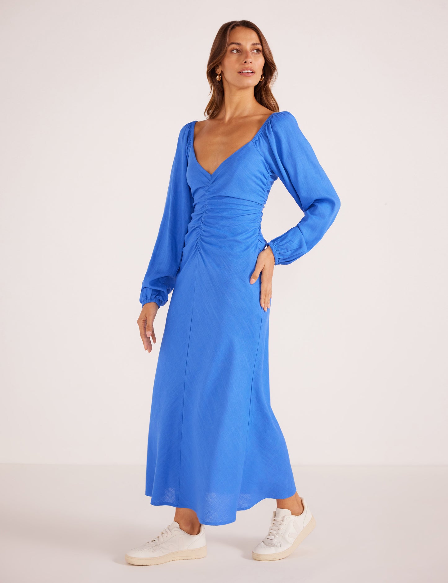 Phoebe Ruched Midi Dress