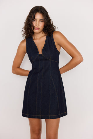 RAYA DENIM MINI DRESS