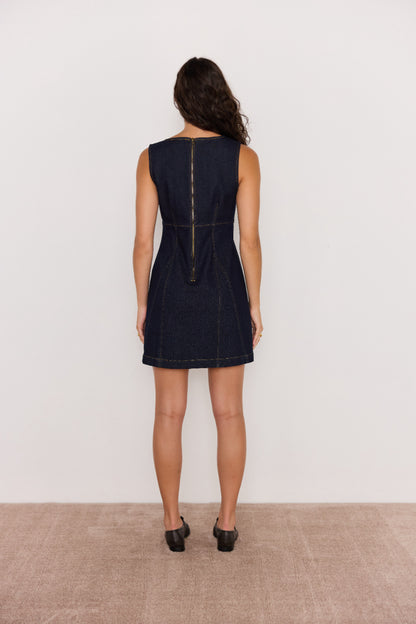 RAYA DENIM MINI DRESS