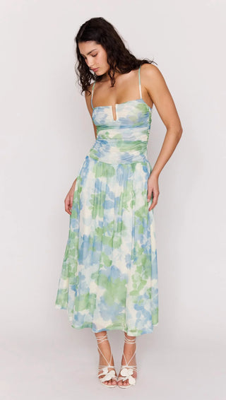 Carrie Watercolour Ruffled Mini Dress