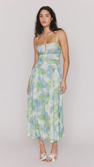 Carrie Watercolour Ruffled Mini Dress