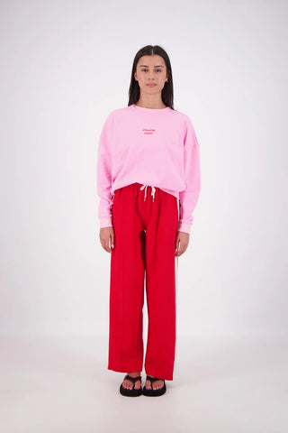 Relaxed Crew Neck Sweatshirt Pink