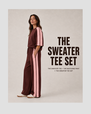 THE SWEATER TEE SET | Cocoa Merlot