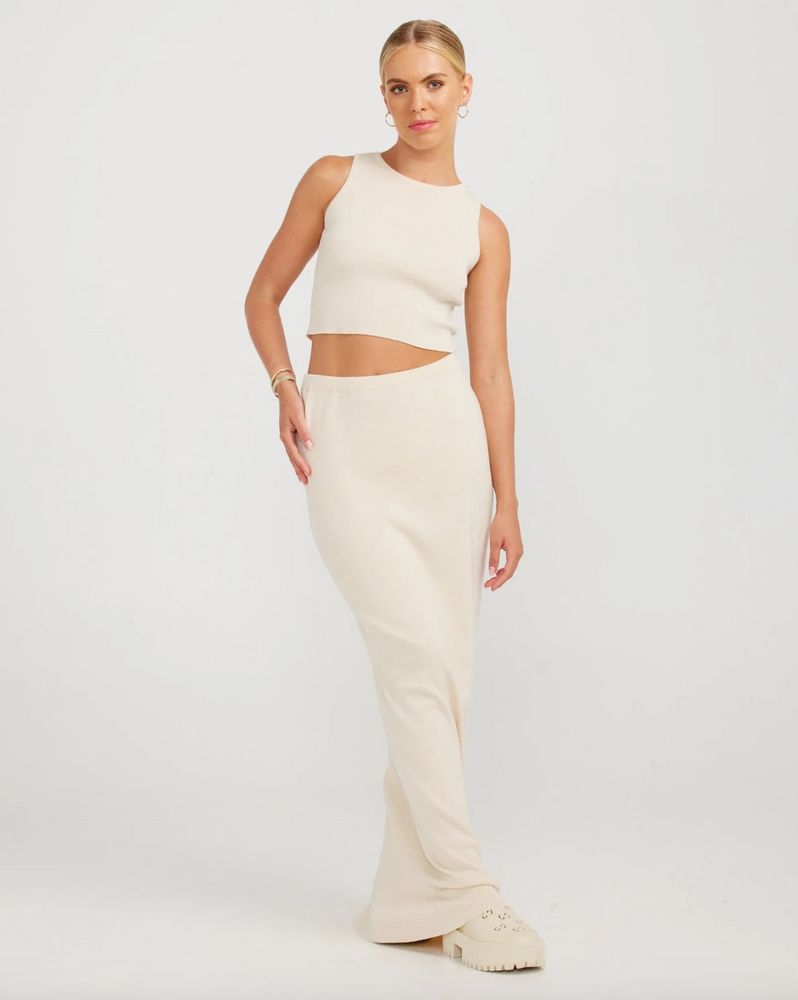 Charlie Holiday Taryn Knit Skirt - Ecru