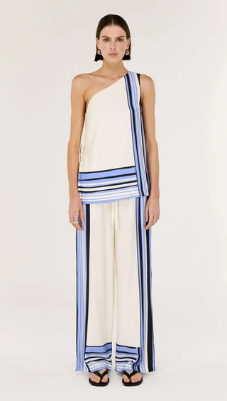 Amari Stripe Relaxed Wide-Leg  Pants