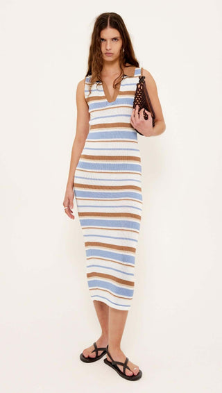 Striped Knit Midi Dress