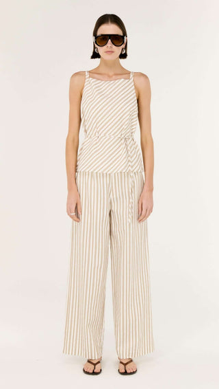 Lola Cotton Blend Stripe Mid-Rise Pants
