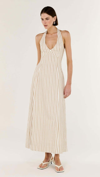 Lola V-Neck Halter Midi Dress