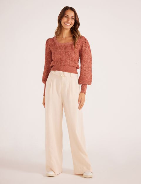 Faro Straight Leg Pants - Beige