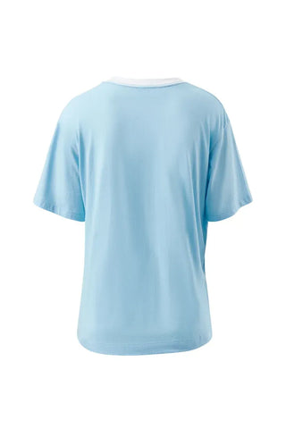 Stevie Slouchy Tee - Fresh Blue/Basil Varsity