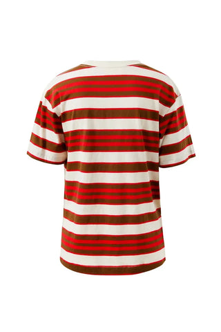 Stevie Slouchy Tee - Heritage Red/Toffee Stripe