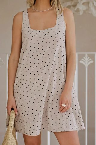Parker Mini Dress - Putty Scattered Spot
