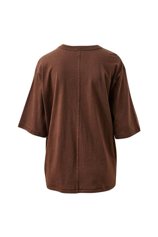 Luna Oversized Tee - Brunette/Milk Shell