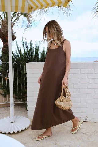 Parker Midi Dress - Brunette Brown