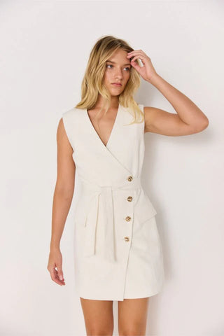 Mink Pink - Irena Wrap Mini Dress | White
