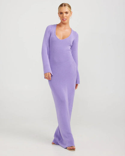 Matilda Knit Dress | Neon Lilac