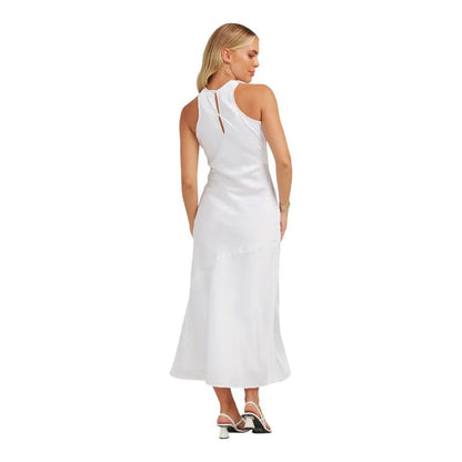 Arabella Silky Midi Dress | White