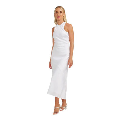 Arabella Silky Midi Dress | White