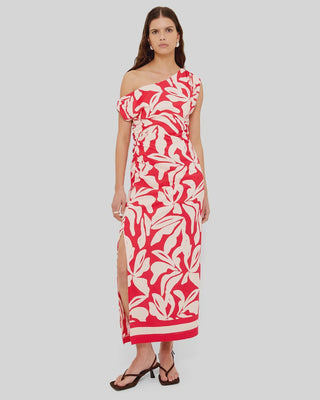 SERATA ASYM MIDI DRESS