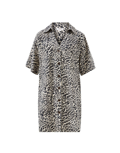 Leopard Print | Boxy Shirt Dress