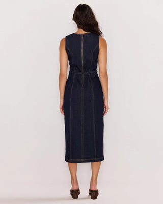 Raya Denim Belted Midi Dress