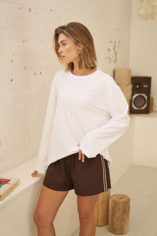 Mila Short - Chocolate Side Stripe